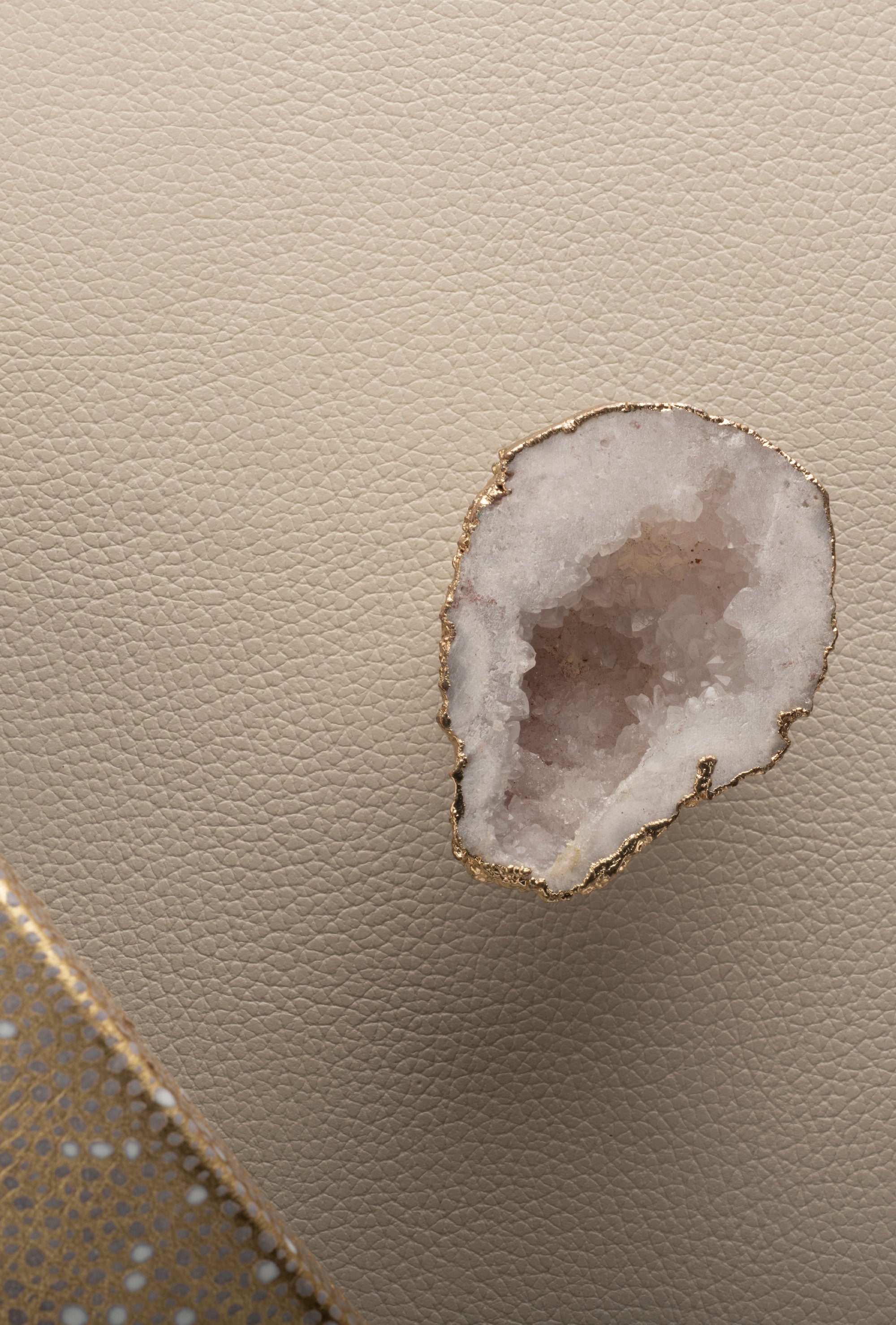 Gilded Alabaster Round Decorative Box