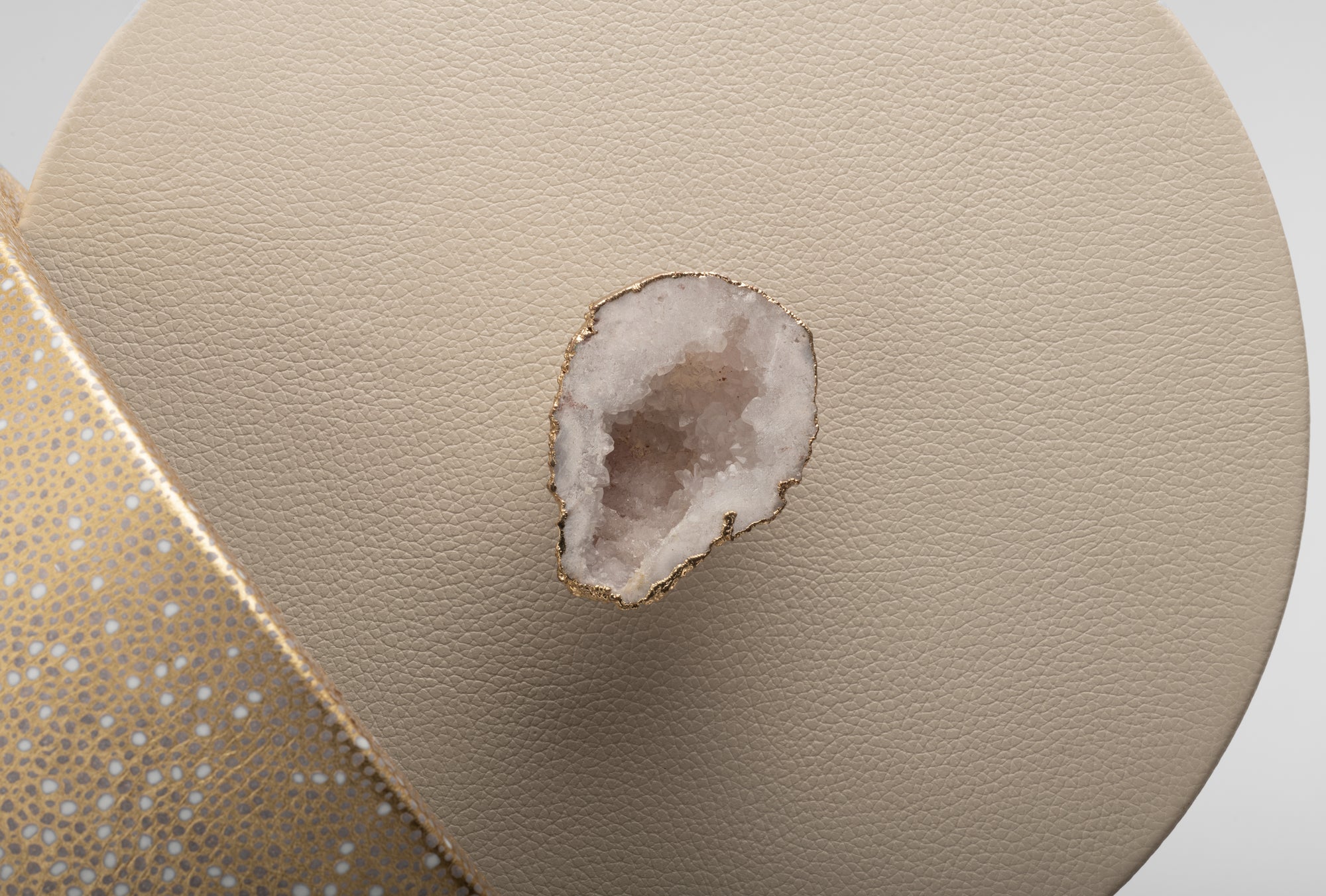 Gilded Alabaster Round Decorative Box