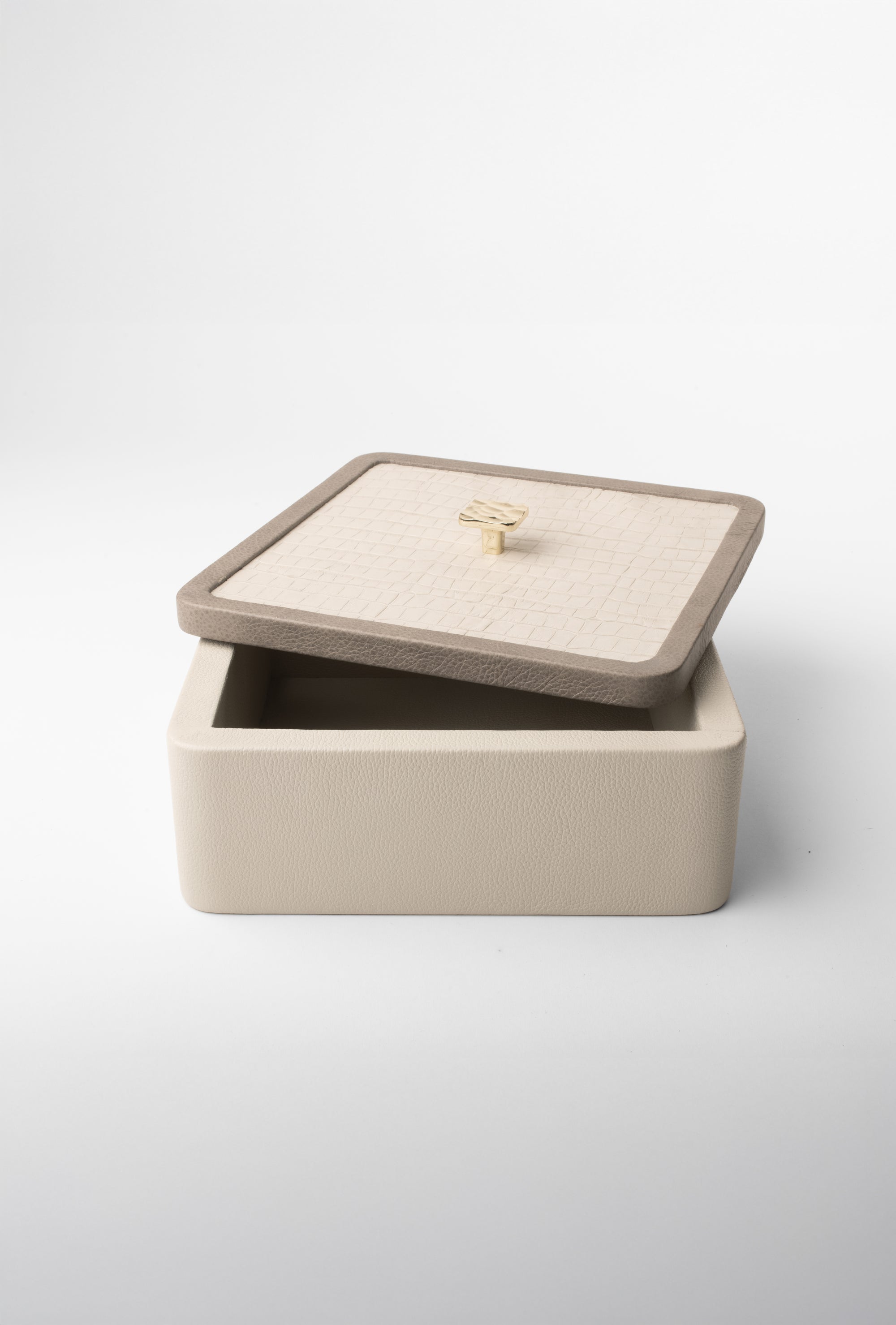 Alabaster Croc Square Box