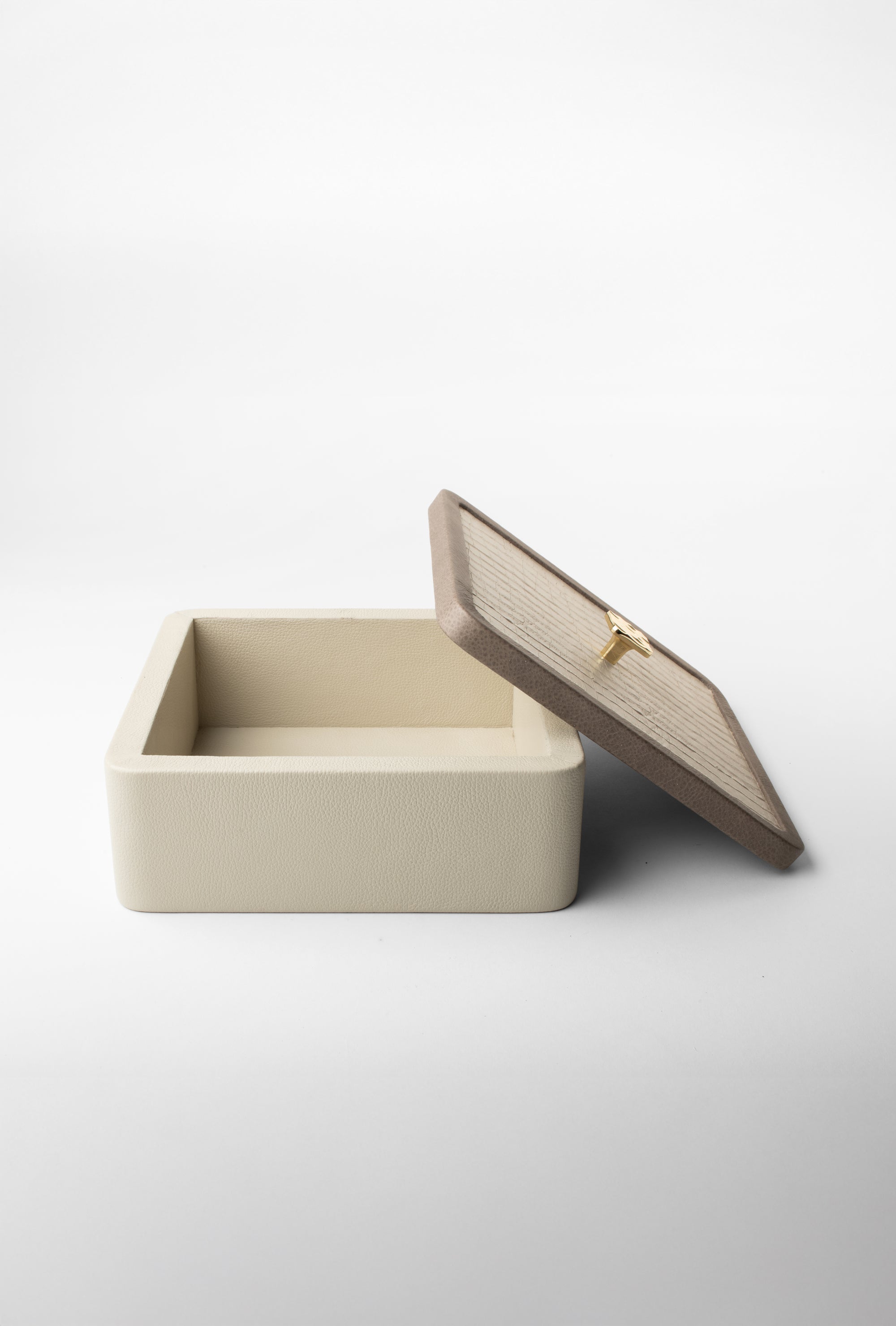 Alabaster Croc Square Box
