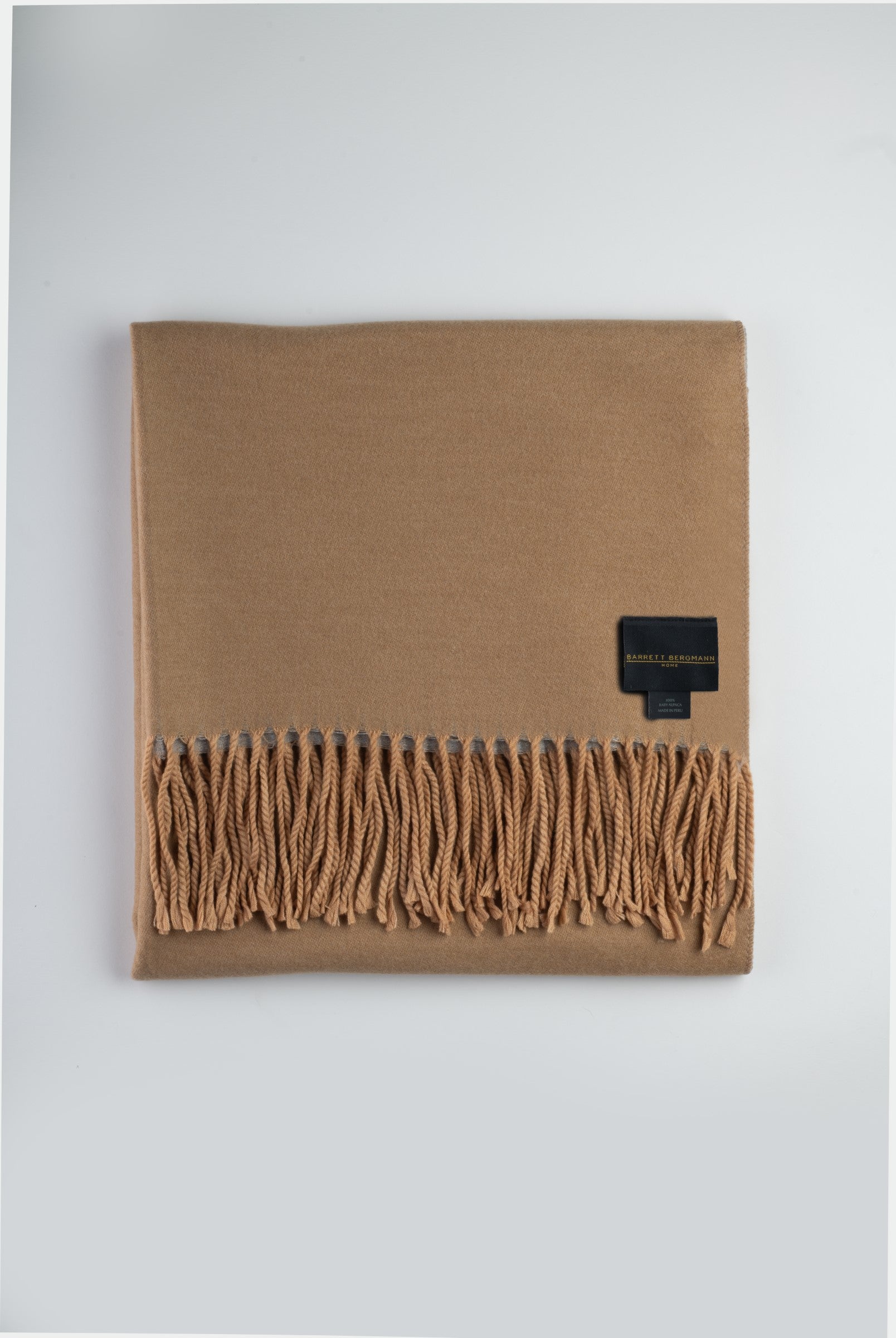 Artisanal Baby Alpaca Throw Small - Fawn / Grey